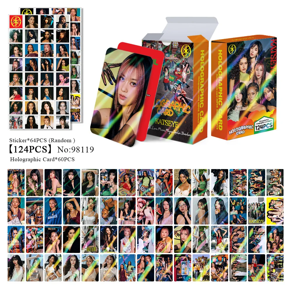 124Pcs/Set Kpop Idol KATSEYE New Album Series Flash Cards Stickers Lomo Card Daniela Yoonchae Lara Sophia Manon Megan Fans Gifts 124Pcs/Set Kpop Idol KATSEYE New Album Series Flash Cards Stickers Lomo Card Daniela Yoonchae Lara Sophia Manon Megan Fans Gifts
