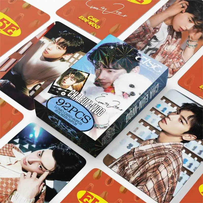 92PCS Cha Eun-Woo New Album ELSE Peripheral LOMO Cards K-pop Star Collectible Photo Bonus Stickers for Fans Collection 92PCS Cha Eun-Woo New Album ELSE Peripheral LOMO Cards K-pop Star Collectible Photo Bonus Stickers for Fans Collection