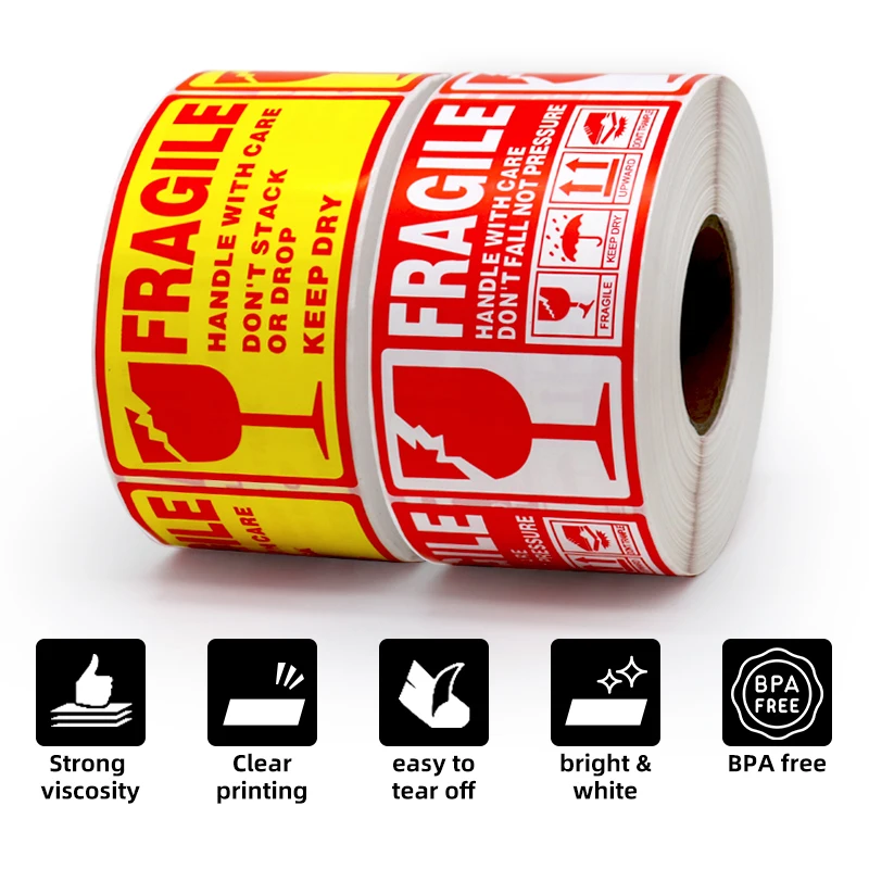 500 pieces of fragile stickers, 90x50 millimeters, waterproof and tear-resistant warning labels 1.97*3.54-, handle with care, pe 500 pieces of fragile stickers, 90x50 millimeters, waterproof and tear-resistant warning labels 1.97*3.54-, handle with care, pe