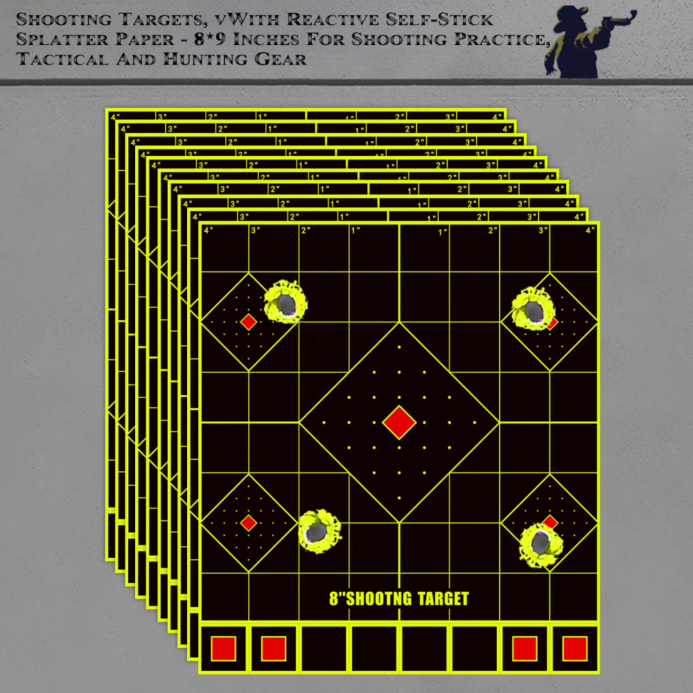 10Pcs 8In*9In "Square Grid" Adhesive Target Paper with Red Aiming Crosshairs, Self-Adhesive Target Stickers for Shooting Practice, Fluorescent Color Labels (Can Be Used for Real Gun Practice and Airgun Practice) 10Pcs 8In*9In "Square Grid" Adhesive Target Paper with Red Aiming Crosshairs, Self-Adhesive Target Stickers for Shooting Practice, Fluorescent Color Labels (Can Be Used for Real Gun Practice and Airgun Practice)