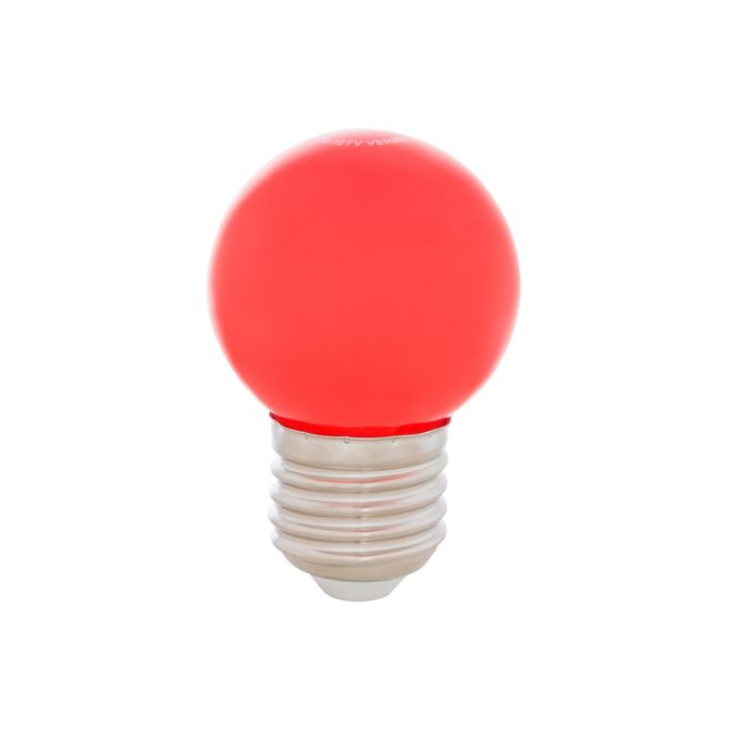 Lâmpada Led Bolinha Vermelha 1w E27 127v Taschibra Lâmpada Led Bolinha Vermelha 1w E27 127v Taschibra