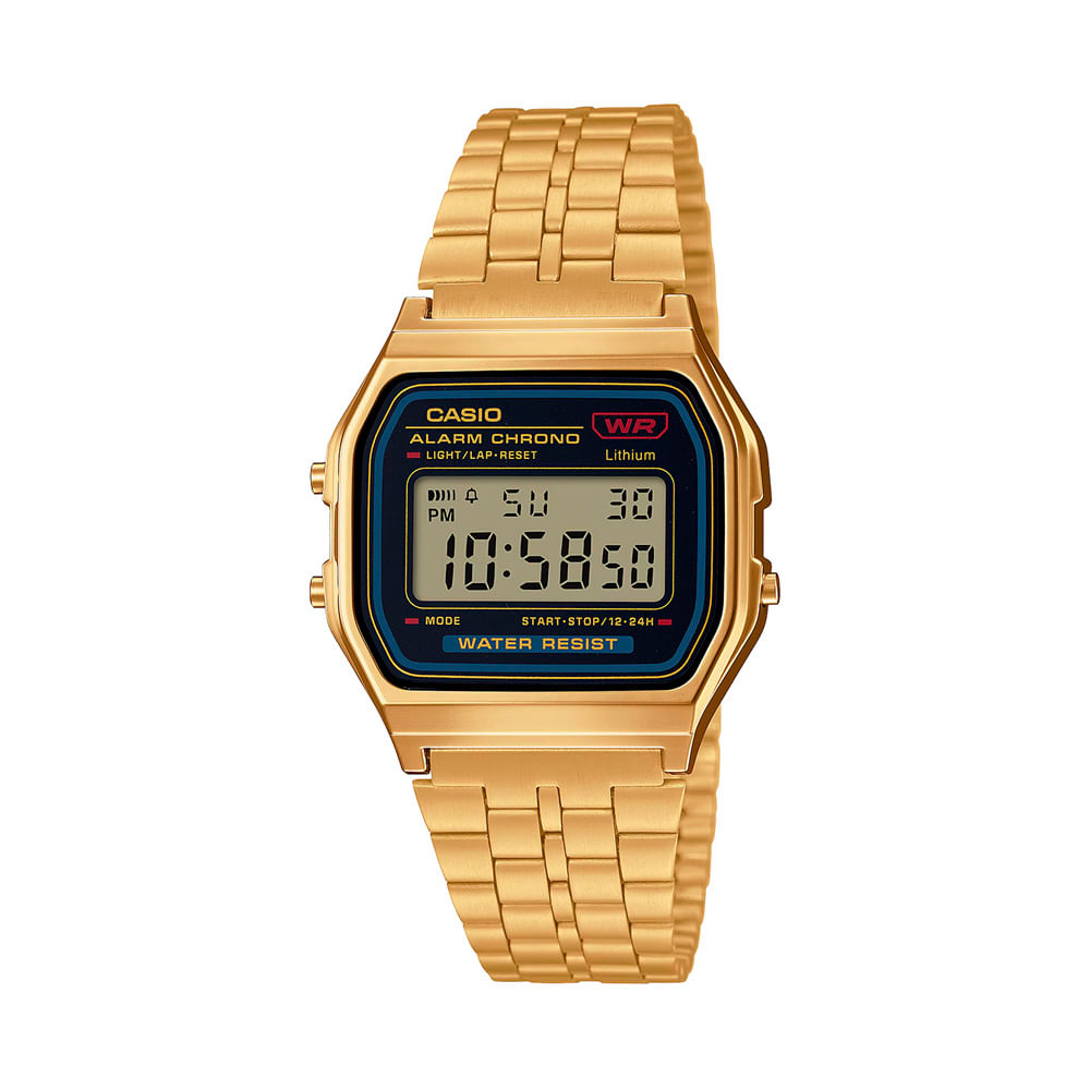 Relógio masculino casio digital a159wgea 1df dourado Relógio masculino casio digital a159wgea 1df dourado