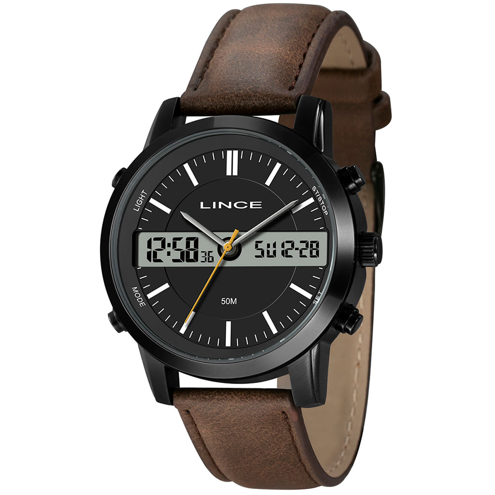 Relógio masculino lince analógico digital mac4764l46 p1mx preto Relógio masculino lince analógico digital mac4764l46 p1mx preto