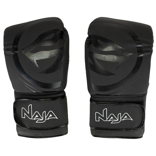 Kit de Boxe Naja: Bandagem + Protetor Bucal + Luvas de Boxe Black - 16 OZ - Adulto Kit de Boxe Naja: Bandagem + Protetor Bucal + Luvas de Boxe Black - 16 OZ - Adulto