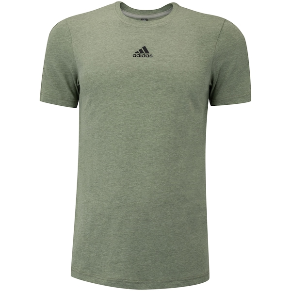 Camiseta Masculina adidas Manga Curta Mescla Logo Camiseta Masculina adidas Manga Curta Mescla Logo