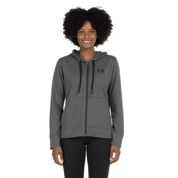 Jaqueta de Moletom Under Armour com Capuz Rival Terry FZ - Feminina Jaqueta de Moletom Under Armour com Capuz Rival Terry FZ - Feminina