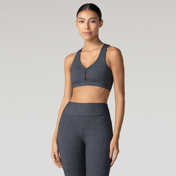 Top Fitness com Bojo Removivel Oxer Média Sustentação Bartak Mescla - Adulto Top Fitness com Bojo Removivel Oxer Média Sustentação Bartak Mescla - Adulto