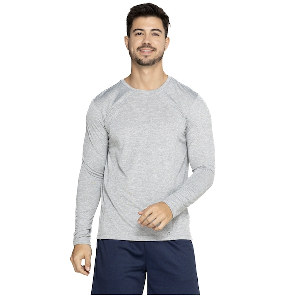 Camiseta Masculina Oxer Manga Longa Mescla Flat Camiseta Masculina Oxer Manga Longa Mescla Flat