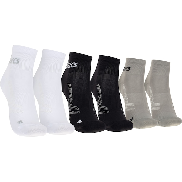 Kit 3 Pares Meias Para Corrida ASICS Cano Baixo Quarter Tamanho 34-38 Adulto