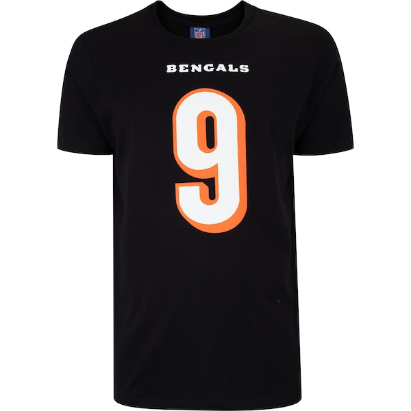 Camiseta do Cincinnati Bengals NFL Masculina Player Burrow NF018 Camiseta do Cincinnati Bengals NFL Masculina Player Burrow NF018