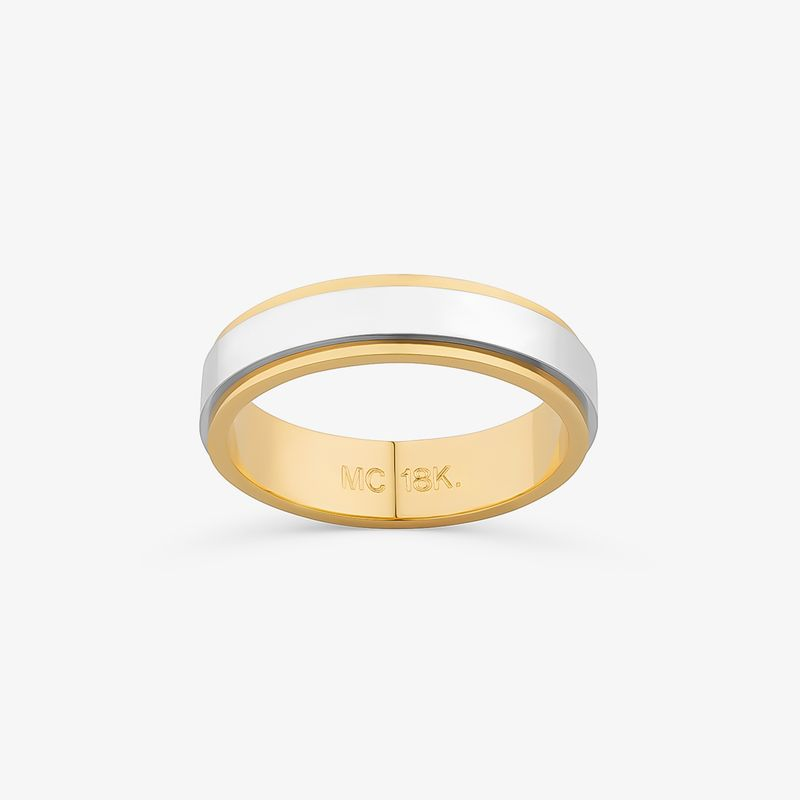 Aliança em Ouro Amarelo e Ouro Branco 18k - 4,9 mm Aliança em Ouro Amarelo e Ouro Branco 18k - 4,9 mm