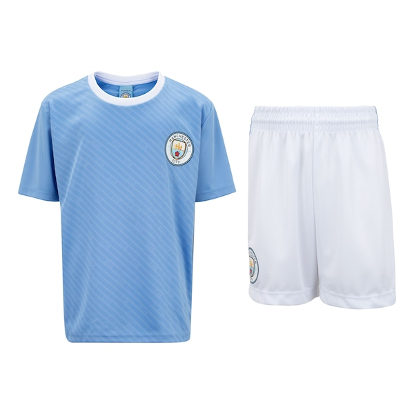 Kit de Uniforme do Manchester City Braziline Infantil Mini Craque Camiseta + Calção Kit de Uniforme do Manchester City Braziline Infantil Mini Craque Camiseta + Calção