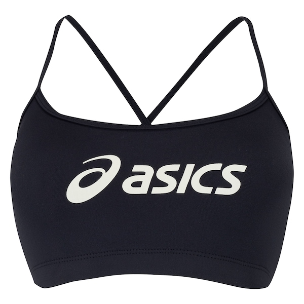 Top Fitness com Bojo Fixo ASICS Logo Alça Cruzada Baixa Sustentação Adulto Top Fitness com Bojo Fixo ASICS Logo Alça Cruzada Baixa Sustentação Adulto