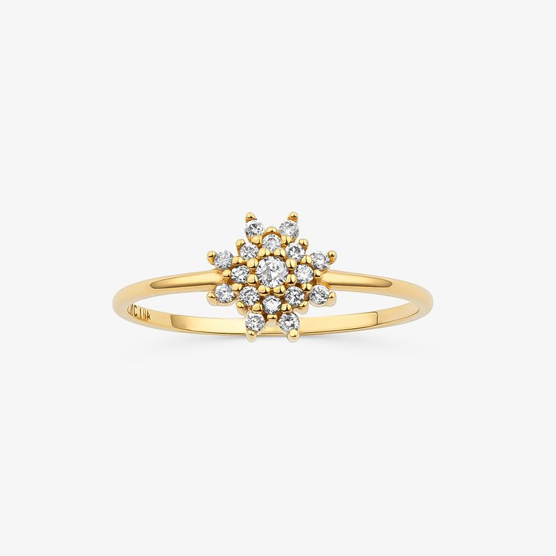 Anel com Diamantes em Ouro Amarelo 18k Anel com Diamantes em Ouro Amarelo 18k