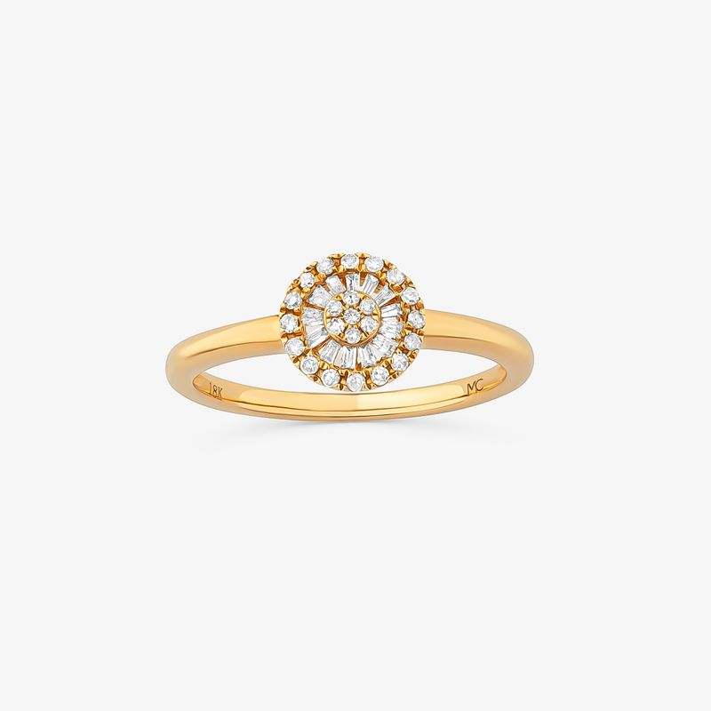 Anel com Diamantes em Ouro Amarelo 18k - 8 mm Anel com Diamantes em Ouro Amarelo 18k - 8 mm