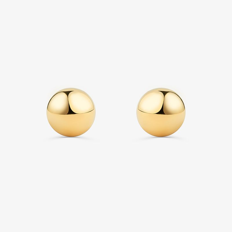 Brinco Esfera em Ouro Amarelo 18k - 7 mm Brinco Esfera em Ouro Amarelo 18k - 7 mm