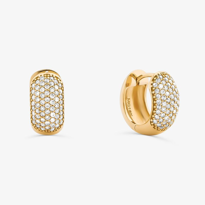 Brinco Argola com Diamante em Ouro Amarelo 18k Brinco Argola com Diamante em Ouro Amarelo 18k