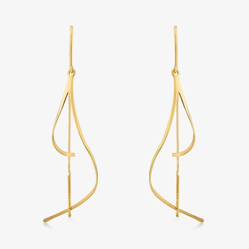 Brinco Fitas em Ouro Amarelo 18k Brinco Fitas em Ouro Amarelo 18k