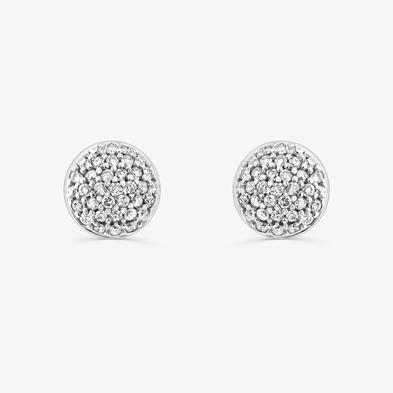 Brinco com Diamantes em Ouro Branco 18k Brinco com Diamantes em Ouro Branco 18k