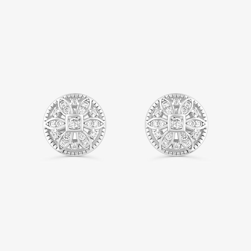 Brinco Flor Cravejado em Prata 925