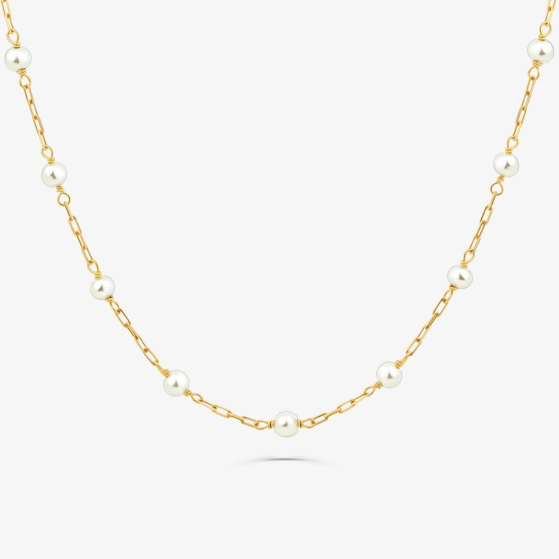 Colar Pérolas em Ouro Amarelo 18k - 45 cm Colar Pérolas em Ouro Amarelo 18k - 45 cm