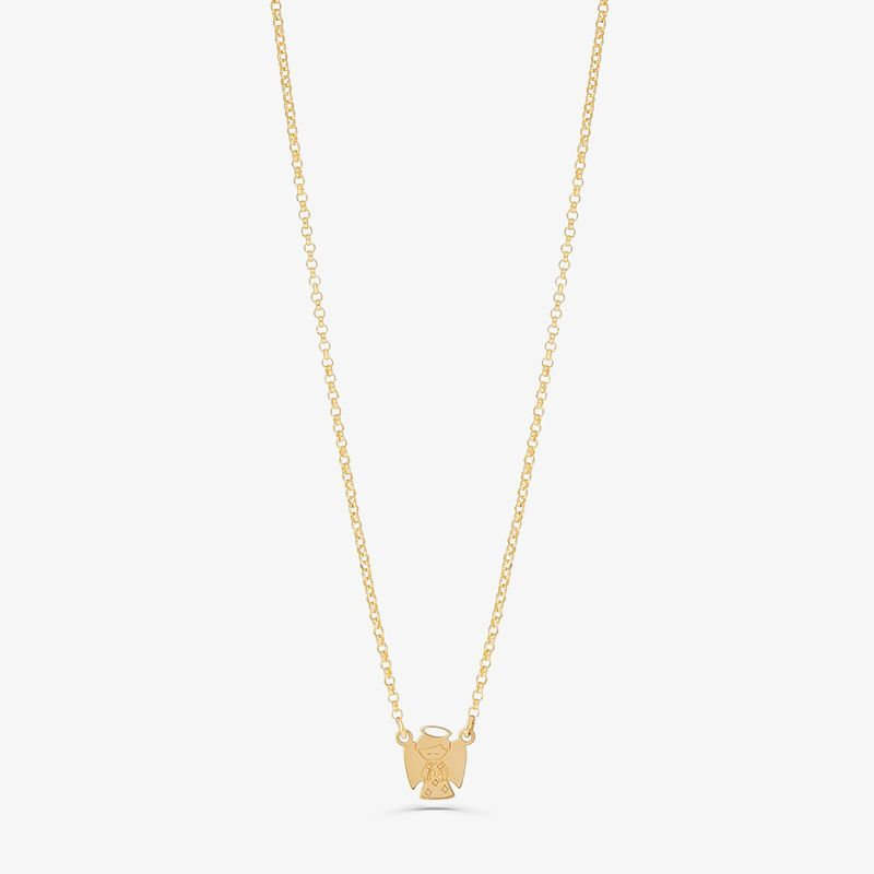 Escapulário Infantil Anjo em Ouro Amarelo 18k Escapulário Infantil Anjo em Ouro Amarelo 18k