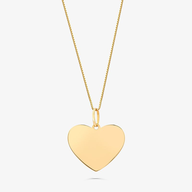 Pingente Coração Personalizável em Ouro Amarelo 18k Pingente Coração Personalizável em Ouro Amarelo 18k