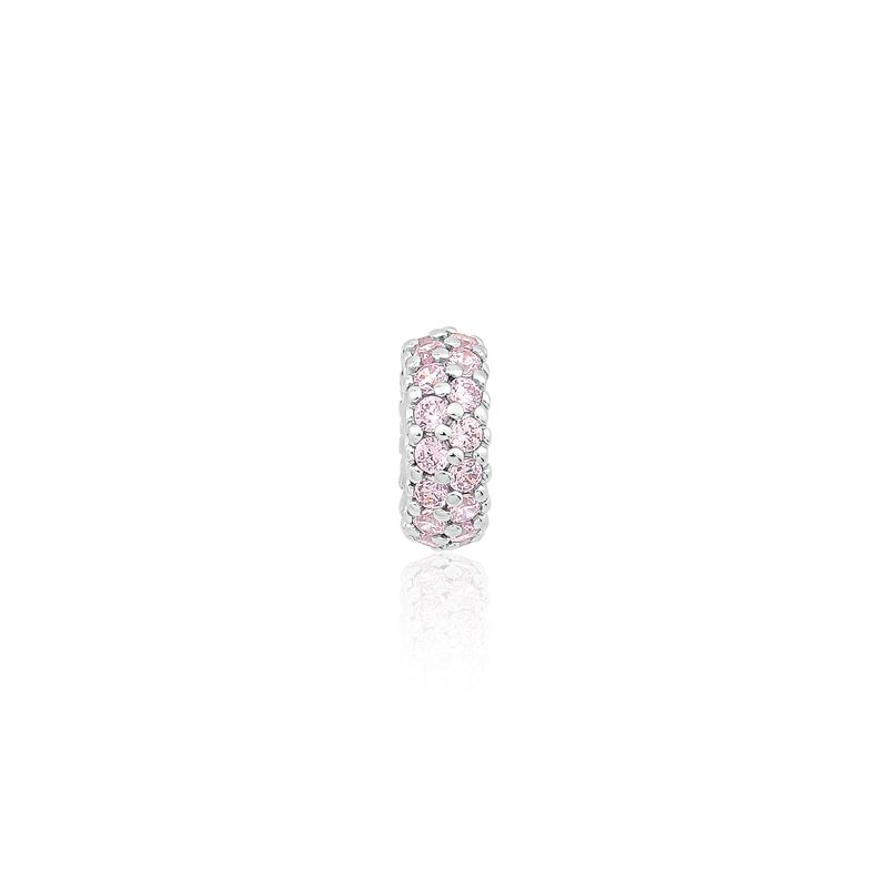 Charm Separador Cravejado em Prata 925 Charm Separador Cravejado em Prata 925