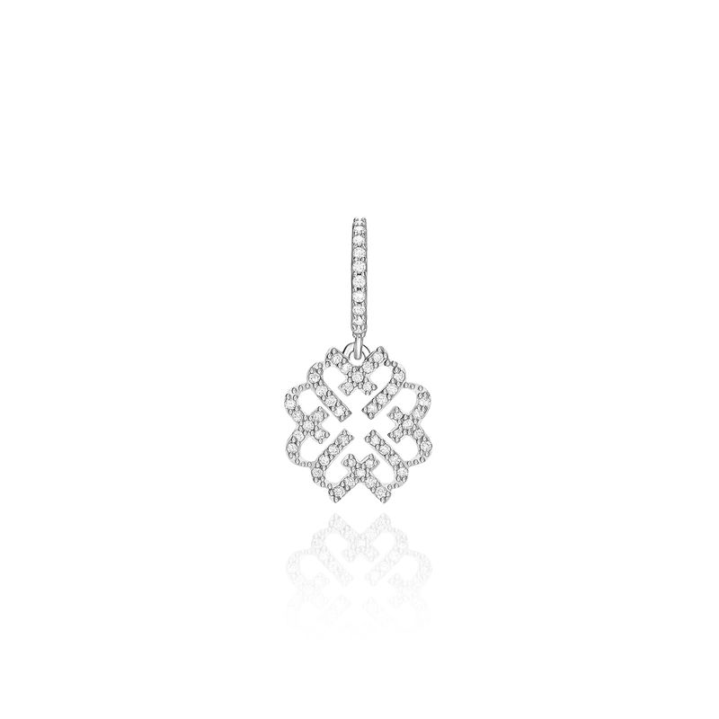 Charm Love Cravejado em Prata 925 Charm Love Cravejado em Prata 925
