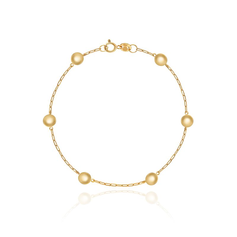 Pulseira Esfera em Ouro Amarelo 18k - 18 cm Pulseira Esfera em Ouro Amarelo 18k - 18 cm
