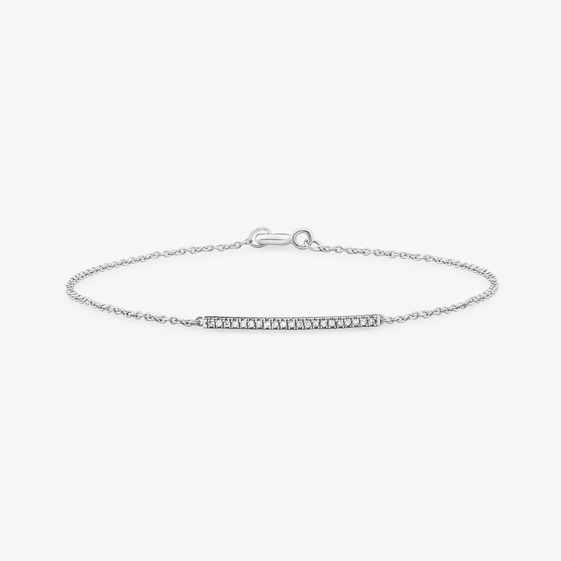 Pulseira em Ouro Branco com Diamante