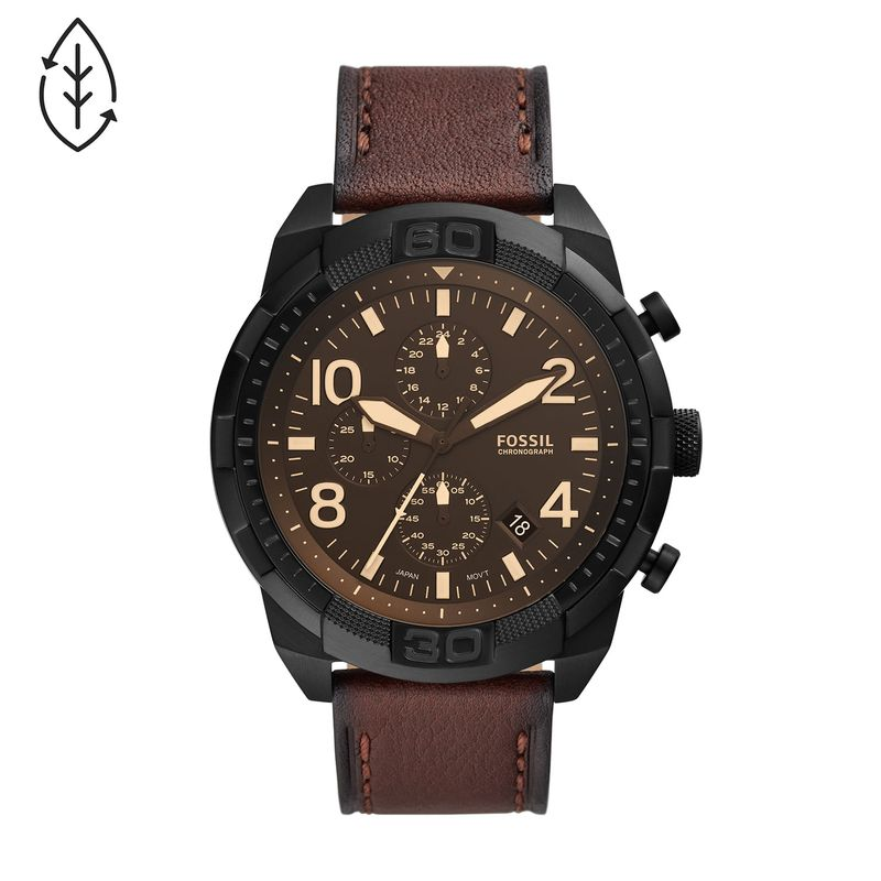 Relógio Fossil Masculino Em Couro Marrom Relógio Fossil Masculino Em Couro Marrom