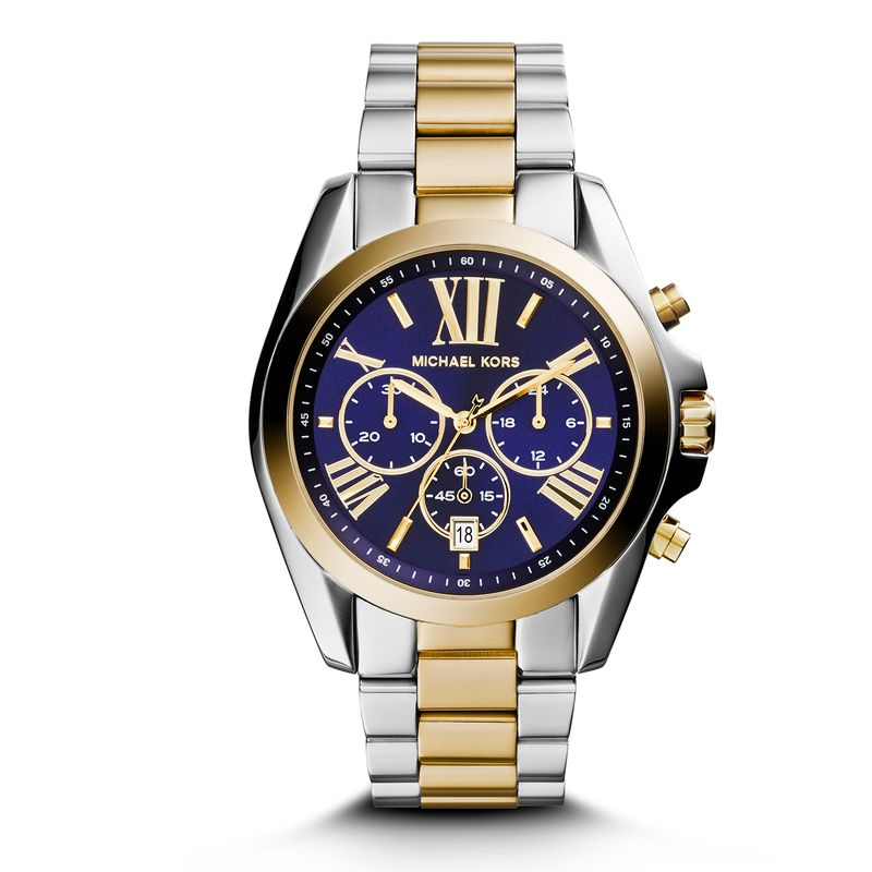 Relógio Michael Kors Bradshaw Cronógrafo Feminino Bicolor Relógio Michael Kors Bradshaw Cronógrafo Feminino Bicolor