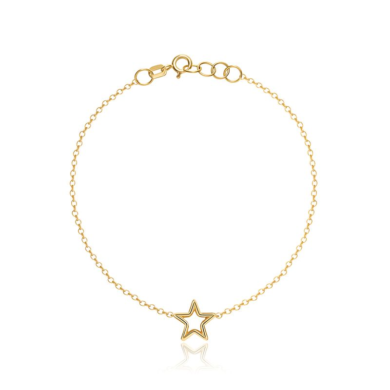 Tornozeleira Estrela em Ouro Amarelo 18k - 25 cm Tornozeleira Estrela em Ouro Amarelo 18k - 25 cm