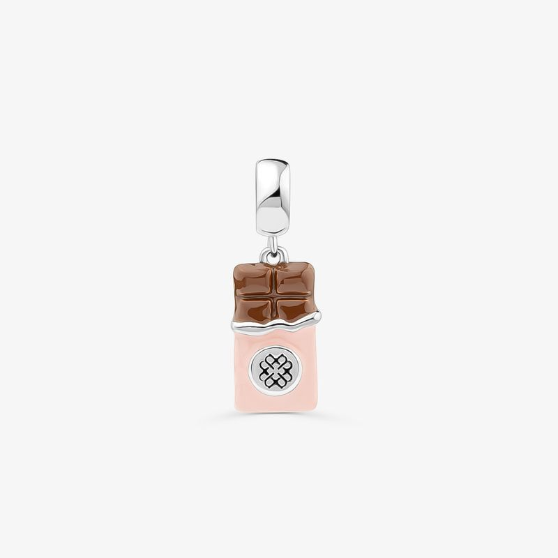 Charm Barra de Chocolate em Prata 925 Charm Barra de Chocolate em Prata 925