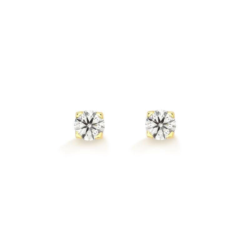 Brinco Solitário com 100 Pontos de Diamantes em Ouro Amarelo 18k Brinco Solitário com 100 Pontos de Diamantes em Ouro Amarelo 18k