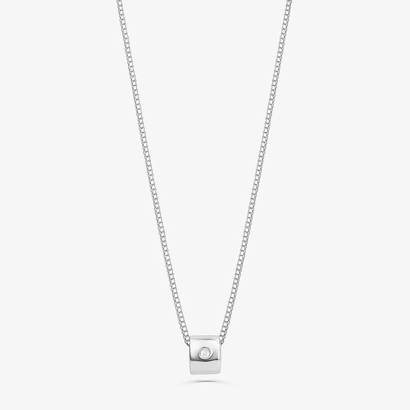 Pingente Separador em Ouro Branco 18K com Diamante Pingente Separador em Ouro Branco 18K com Diamante