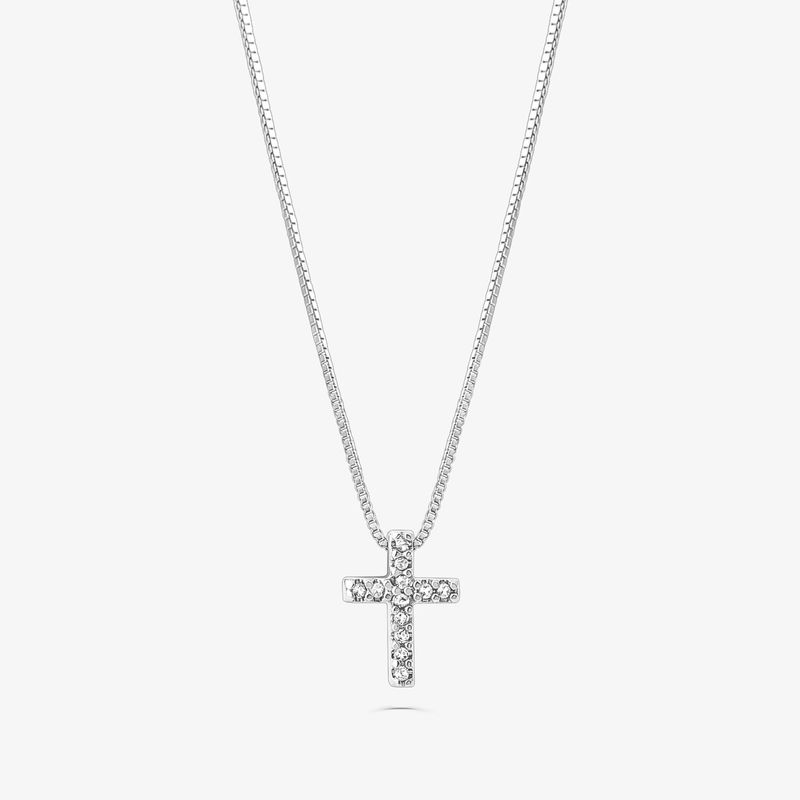 Colar Cruz com Topázio em Prata 925 Colar Cruz com Topázio em Prata 925