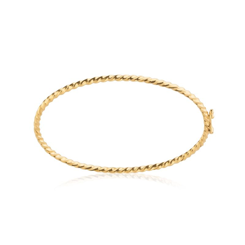 Pulseira Rígida Torcida em Ouro Amarelo 18k