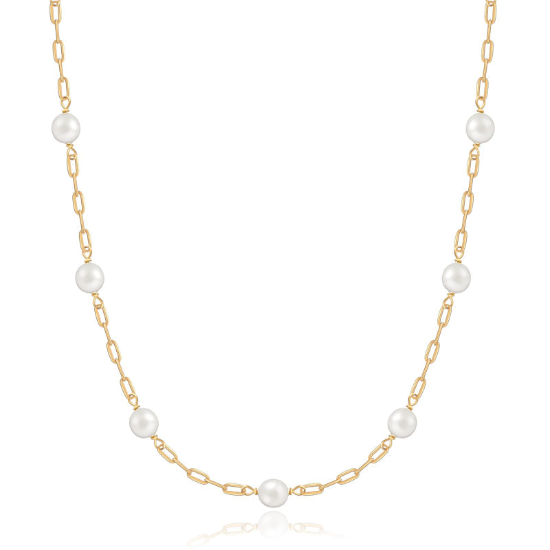 Colar Com Pérolas em Ouro Amarelo 18k Colar Com Pérolas em Ouro Amarelo 18k