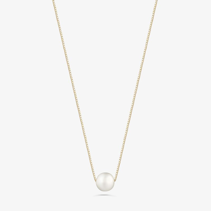Colar com Pérola em Ouro Amarelo 18k - 45 cm Colar com Pérola em Ouro Amarelo 18k - 45 cm