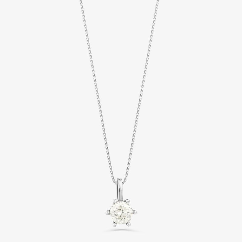 Pingente em Ouro Branco 18K com Diamante Pingente em Ouro Branco 18K com Diamante