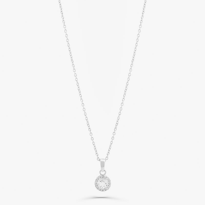 Colar Solitário com Topázio em Prata 925 Colar Solitário com Topázio em Prata 925