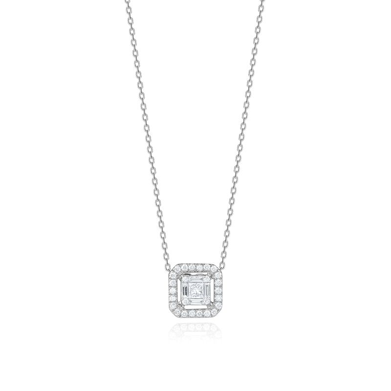 Colar com 29 Pontos de Diamantes em Ouro Branco 18k Colar com 29 Pontos de Diamantes em Ouro Branco 18k