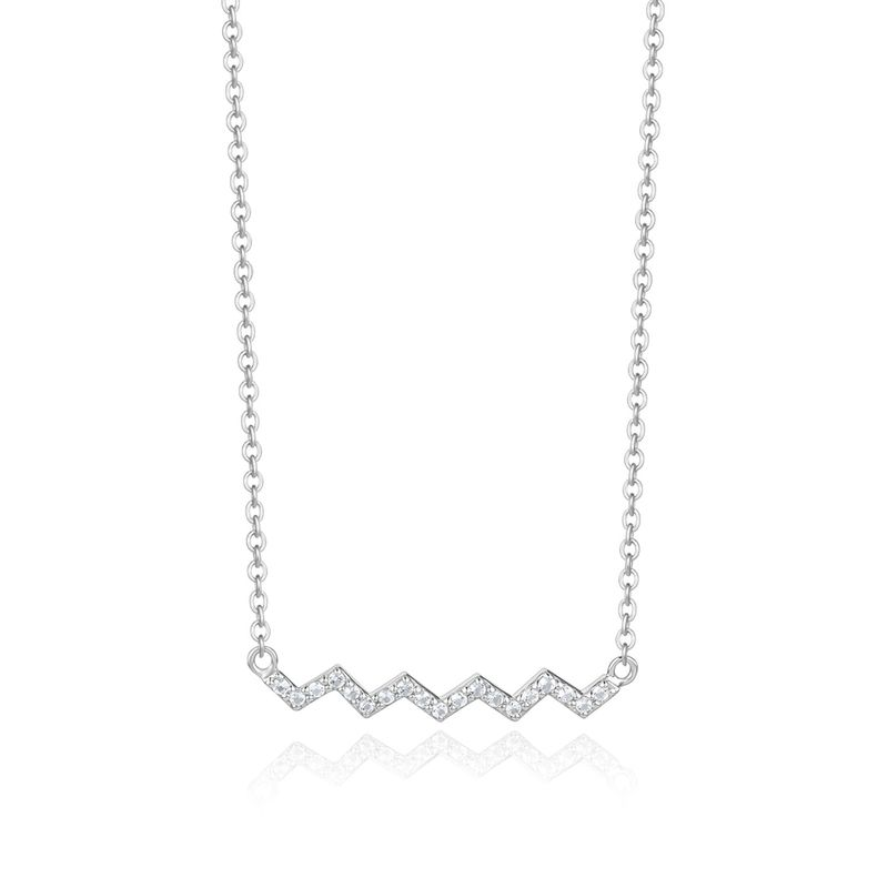 Colar Zigzag com Topázio em Prata 925 Colar Zigzag com Topázio em Prata 925