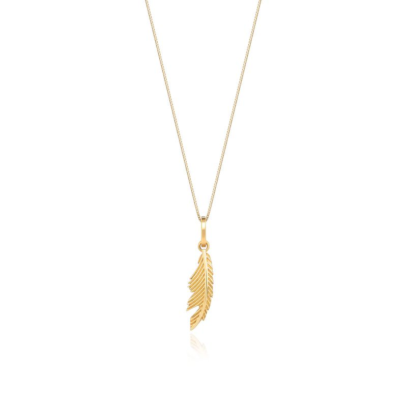 Pingente Pena em Ouro Amarelo 18k Pingente Pena em Ouro Amarelo 18k