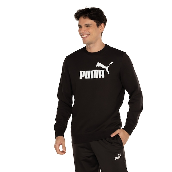 Blusão Masculino Puma Essentials 1 Logo Crew Fleece Blusão Masculino Puma Essentials 1 Logo Crew Fleece