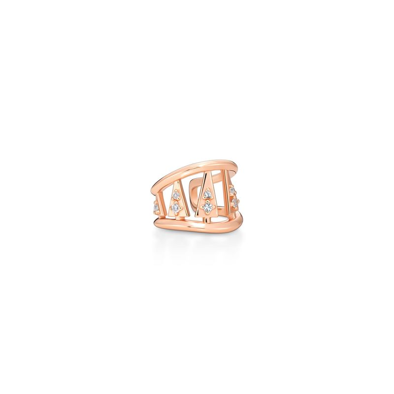 Piercing Triângulos com Topázio em Prata 925 com Banho Ouro Rosé 18k Piercing Triângulos com Topázio em Prata 925 com Banho Ouro Rosé 18k