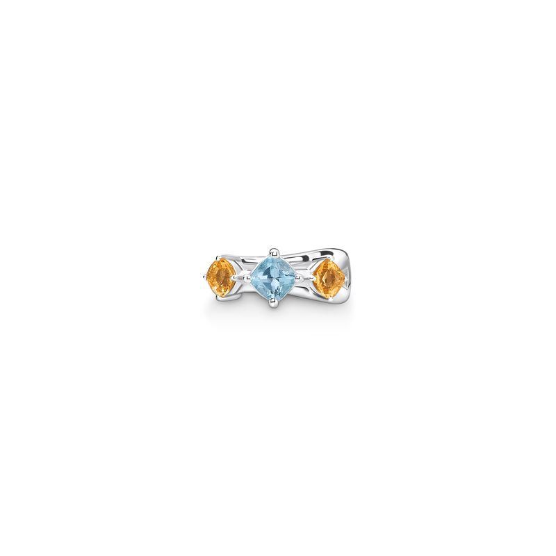 Piercing com Citrino e Topázio Azul em Prata 925 Piercing com Citrino e Topázio Azul em Prata 925