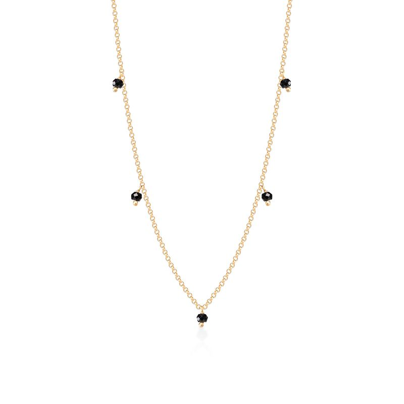 Colar Intercalado com Espinélio em Ouro Amarelo 18k Colar Intercalado com Espinélio em Ouro Amarelo 18k